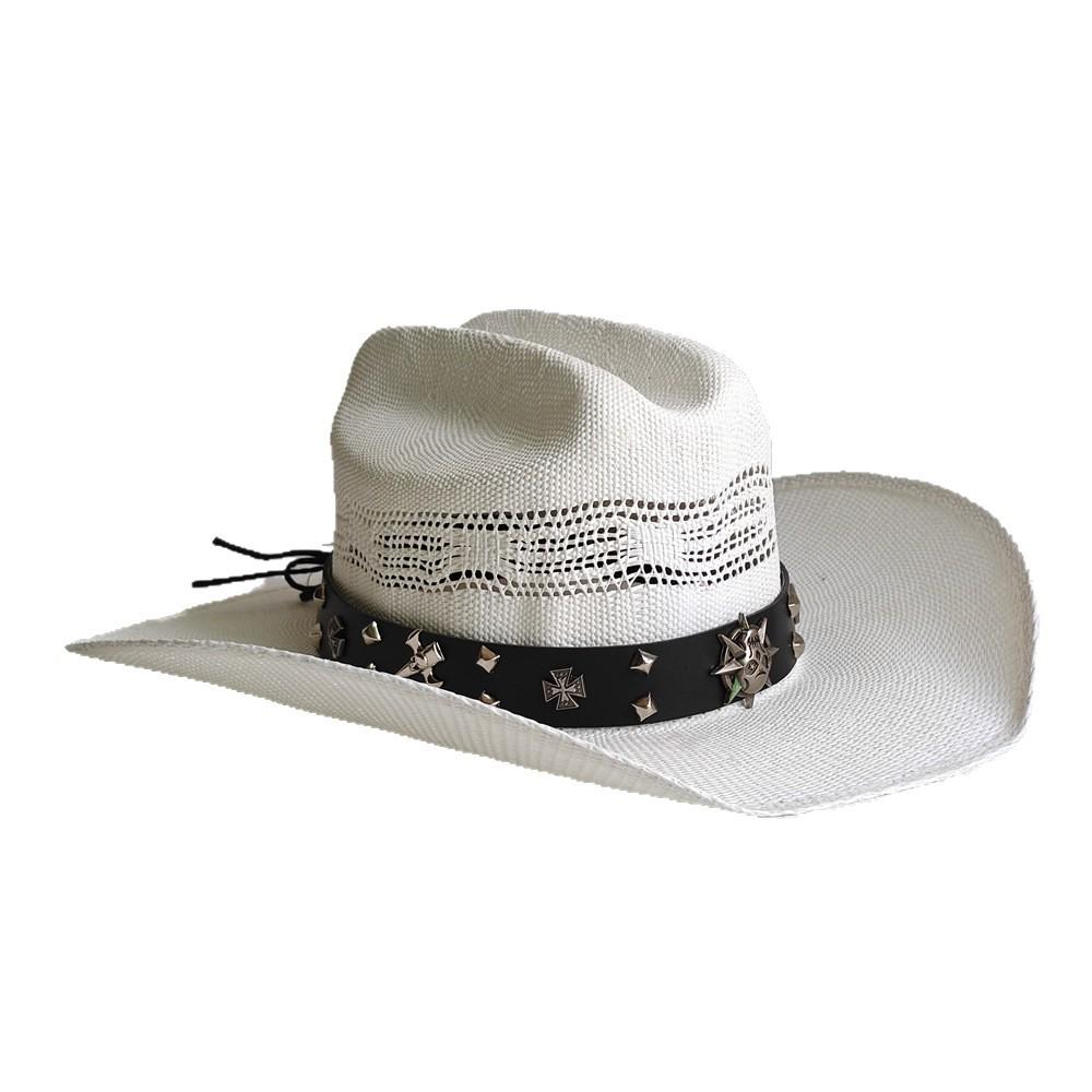 Hollow out European and American western cowboy straw hat men's and women's fashion sunshade straw hat outdoor knight cowboy hat