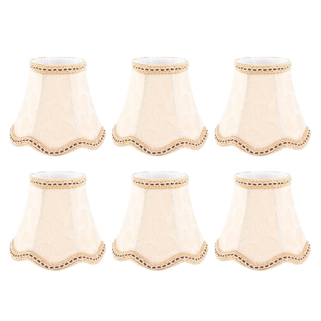 6 stk Stoff Lampeskjerm Vegglampe Deksel Lysekrone Lampeskjerm for Hjemmedekorasjon Lystilbehør