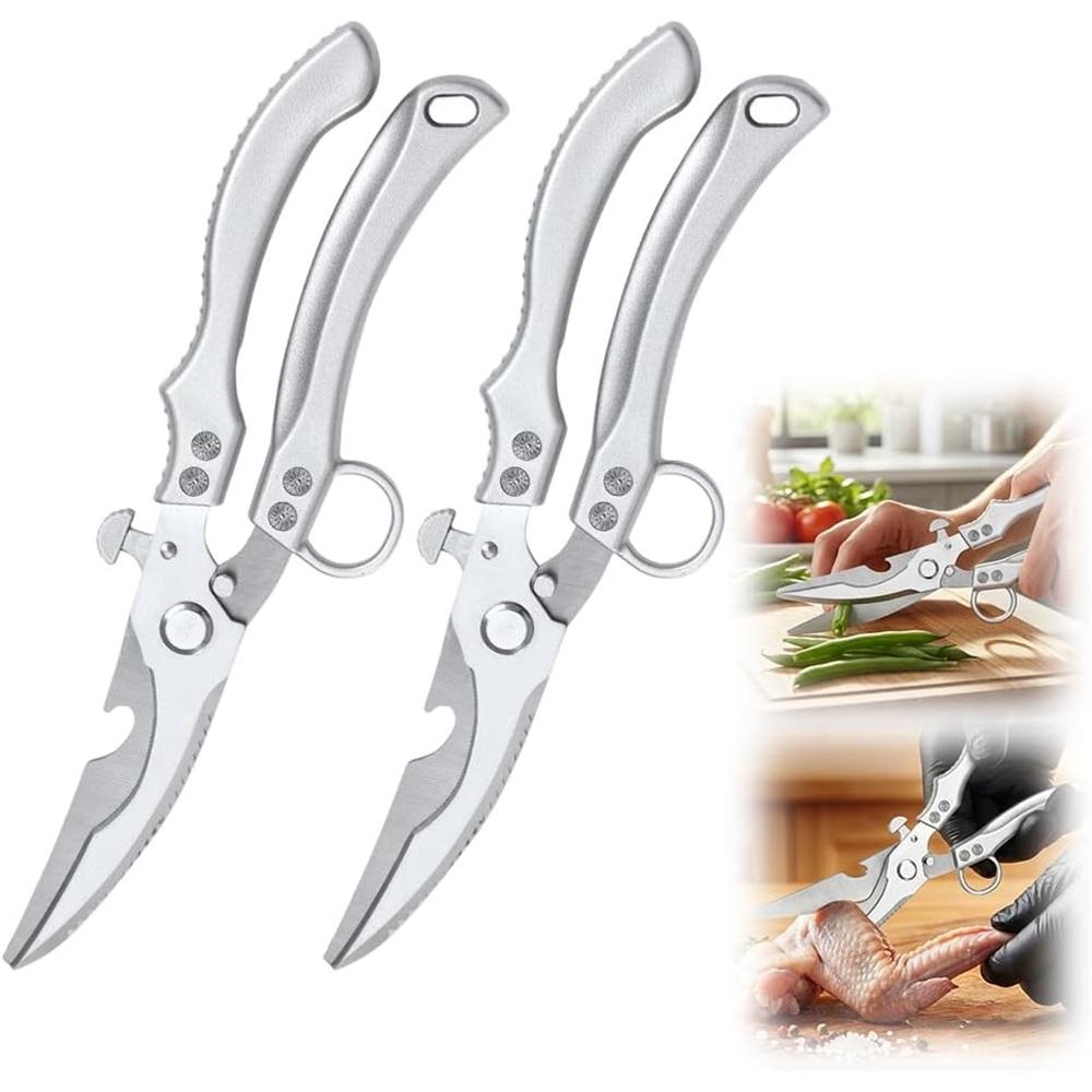 

Stainless steel bone-cutting kitchen scissors, 2026 new heavy-duty poultry shears, kitchen meat-cutting scissors, ergonomic handle food scissors