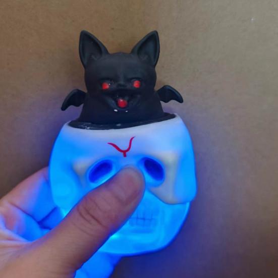 Halloween Skull Stress Ball Skull Bone Squeeze Toy Creepy Handheld Fidget Toys Relaxation Tools for Anxiety Relief