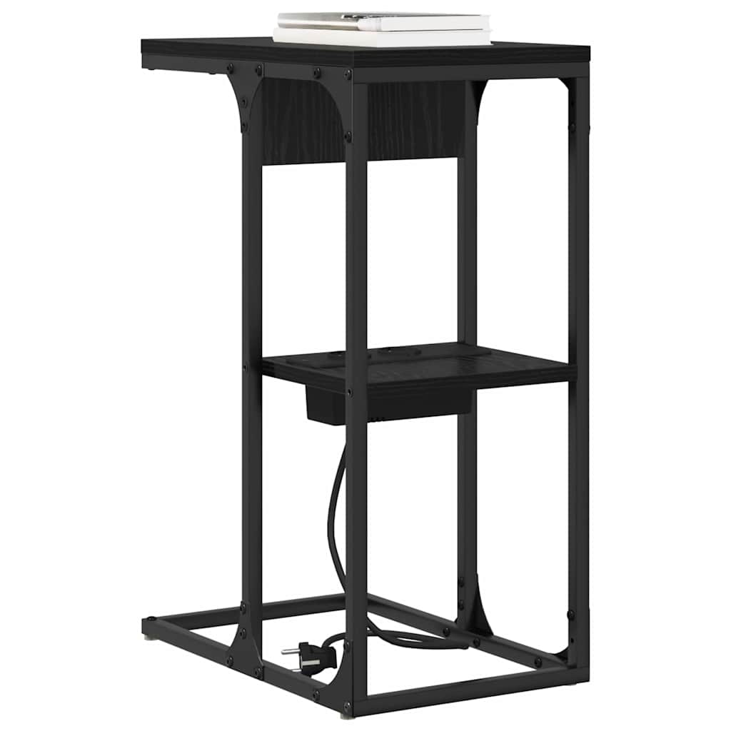 Nightstand Black Oak Look 41.5 x 26 x 60.5 cm