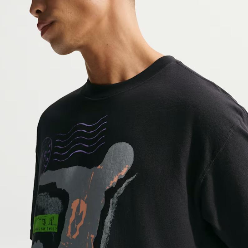Nike Sportswear T Shirts Men's Black Crew Neck Moderate IR5749-010