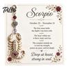 Zodiac Sign Pendant 12 Keychain with Keepsake Card, Star Pendant, Backpack Handbag Purse Charm, Inspirational Gift for Men Women