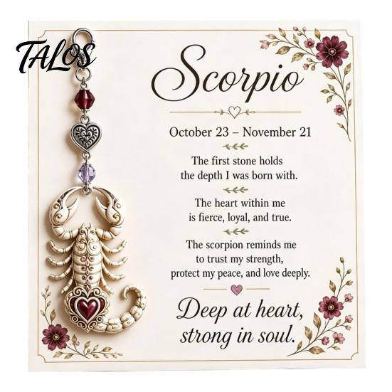 Zodiac Sign Pendant 12 Keychain with Keepsake Card, Star Pendant, Backpack Handbag Purse Charm, Inspirational Gift for Men Women