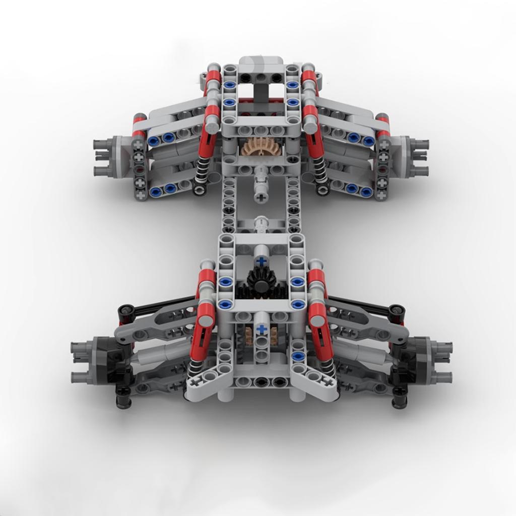 4WD Four-wheel Drive Independent Suspension Differential Chassis Steering Axle MOC Building Blocks Tech Car Parts Toys Kids Gift