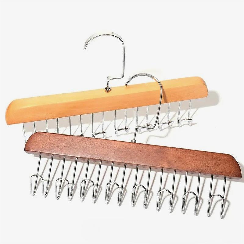 Wooden Belt Hanger Women Storage Bra Hanger Sturdy Durable Home Wardrobe Organizer for Men Tie Belt Women Bra Sling Scarf Rack