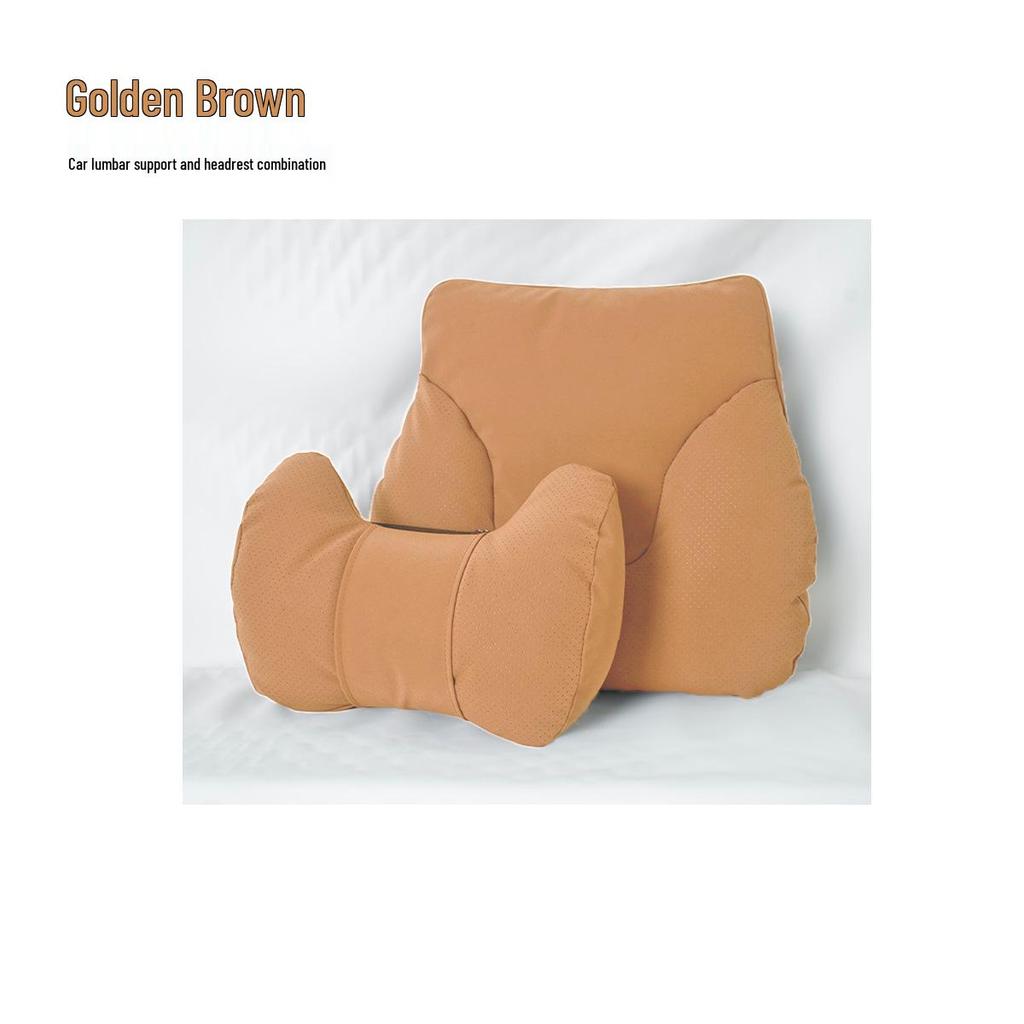 Cute S-Class Car Headrest and Lumbar Support Pillow for Comfort