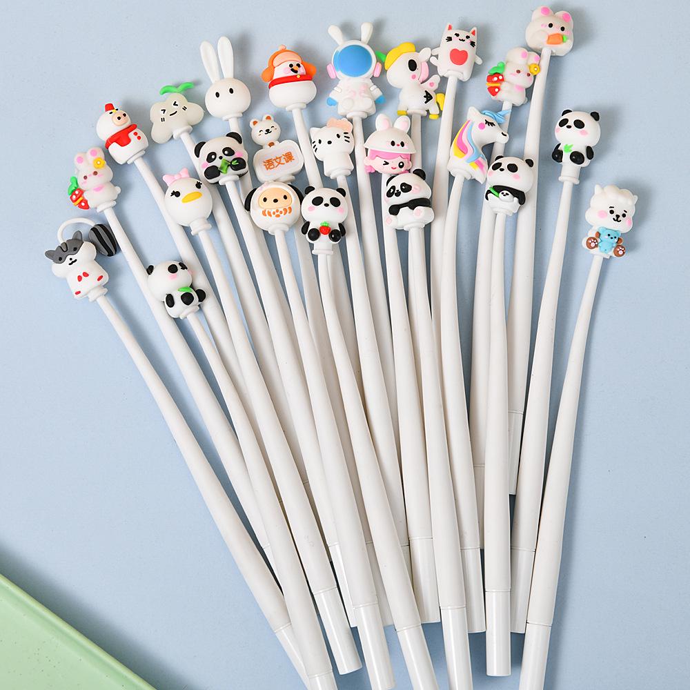 White Series Cute 3D Character Cartoon Water Shake Pen - Charming Stationery Gift 0.5mm