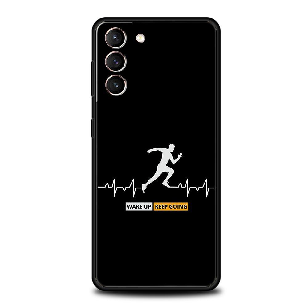 Phone Case For Samsung Galaxy S25 Edge S24 S23 S22 S21 Ultra S20 FE 5G S10 S10E S9 Plus Soft TPU Cover Run marathon Running