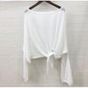 Ice Silk Knot Solid Color Large Sun Protection Coat Split Irregular Long Sleeved T-shirt Loose Modern Dance Top