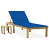 Day and Night - Day and Night Garden Lounger with Impregnated Pine Wood Table and Cushion