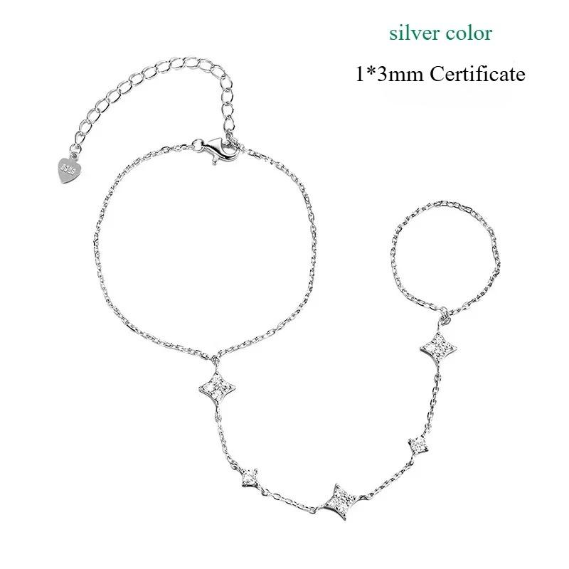 

Smyoue 14K Plated Certified Moissanite Bracelets for Women Girls 14-21cm Adjustable Chain Lab Diamond 100% Real Pure Silver 925 For 14 to 21cm size