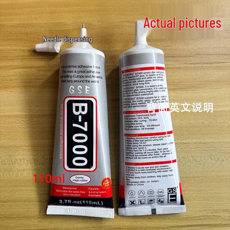 Adhesivo B7000 con Aplicador de Aguja para Pantallas de Móviles, Joyería, Pegatinas de Pedrería DIY, Pegamento Transparente y Fuerte