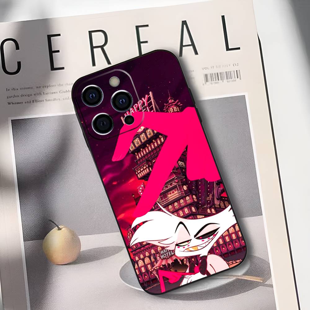 

Чехол для телефона Angel Dust H-Hazbin H-Hotel для iPhone 17,16,15,14,13,12,11 Plus,Pro Max,XS, Мягкий силиконовый черный чехол iPhone14