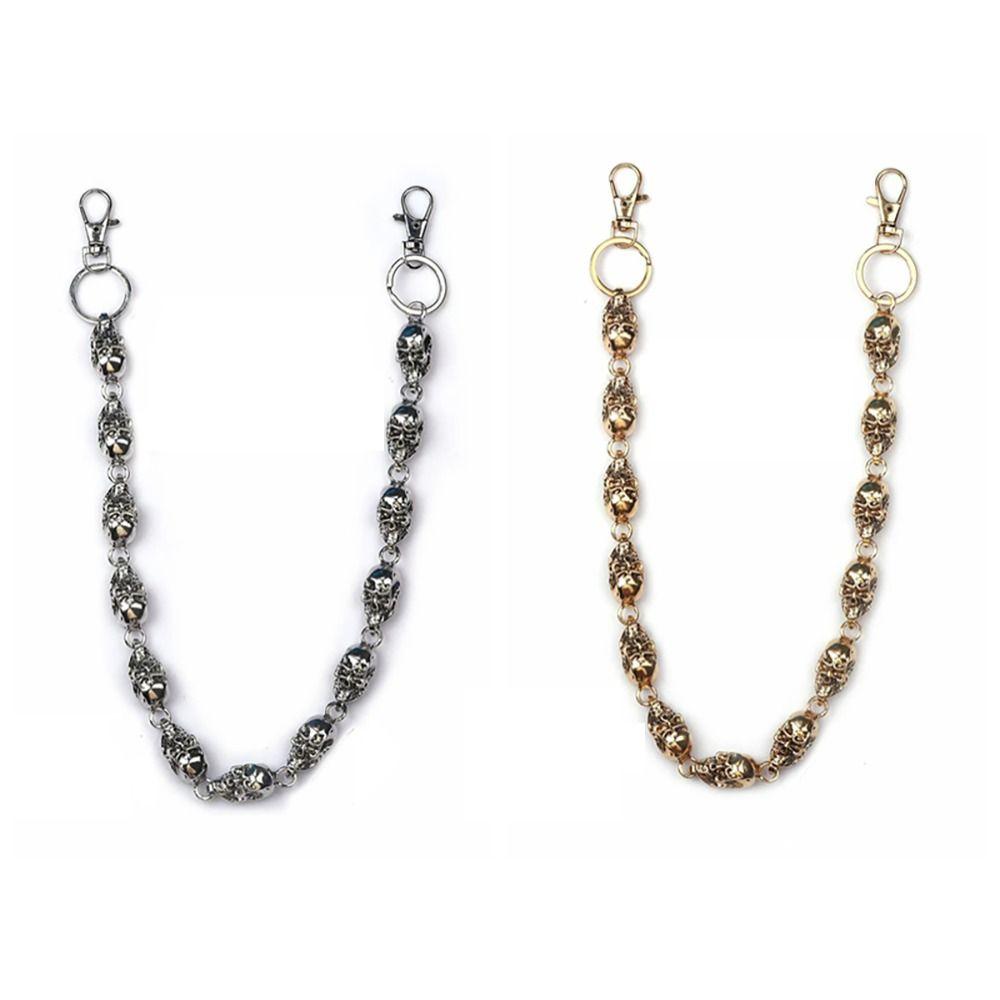 Metal Skull Jeans Chain Punk Body Chain Accessory Fashion Metal Waist Chain Women Bag Pendant