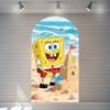 Cartoon Sponge Themed Photography Backdrop For Kids Baby Photo Shoot Studio Props Wall Cloth Decoration