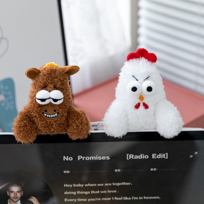 Creative funny egg-laying chicken plush bag pendant key ring doll pendant ugly cute doll plush mobile phone holder