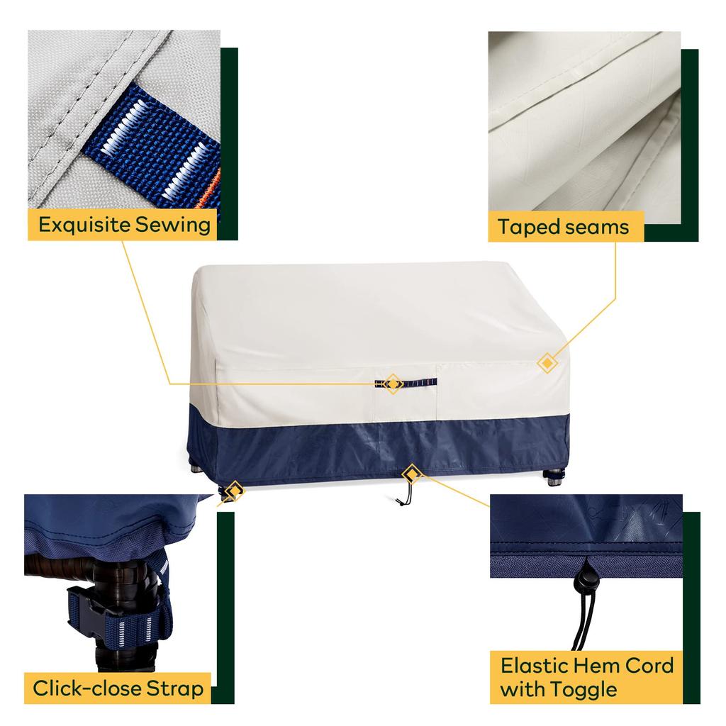 Patio Sofa Covers 100% Waterproof Loveseat Covers Lawn 600D Oxford Patio Couch Bench Covers for Outdoor Furniture Protectors