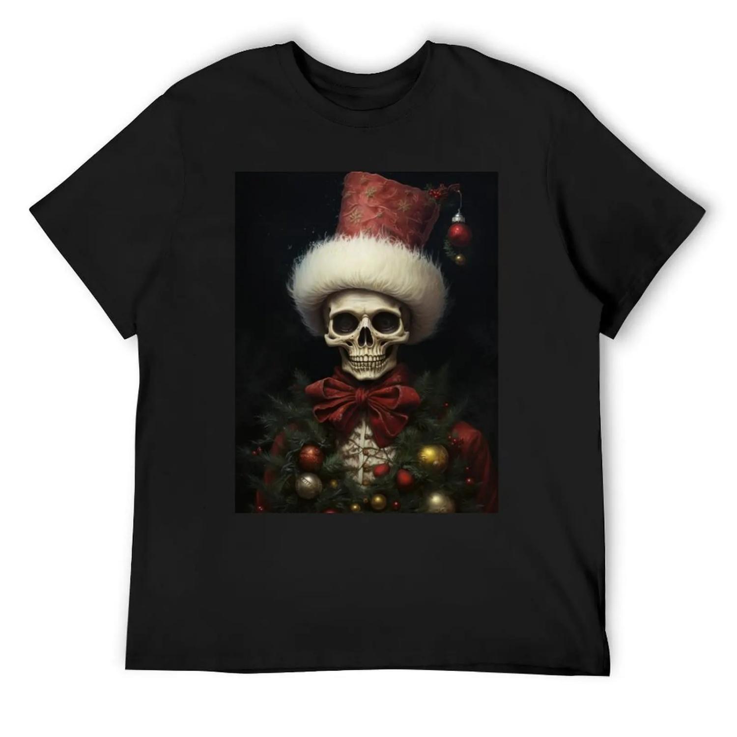 Macabre Spooky Christmas Skeleton T-Shirt S
