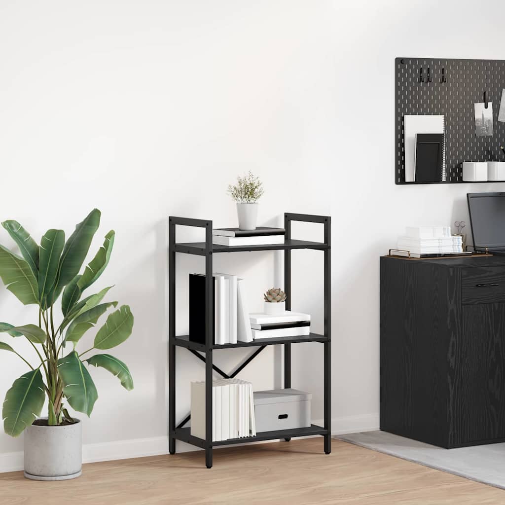 Bookshelf Black Oak Effect 56 x 34 x 96 cm Engineered Wood