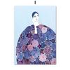 Tulip Violets Vase Woman Coat Flower Light Green Abstract Poster Aesthetics Prints Wall Art Painting On Canvas Living Room Decor No Frame
