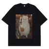 Funny Drinking Cat Meme T Shirt Men Women Fashion Vintage T Shirt Short-sleeved Loose Casual Cotton Aesthetic Trend T Shirts