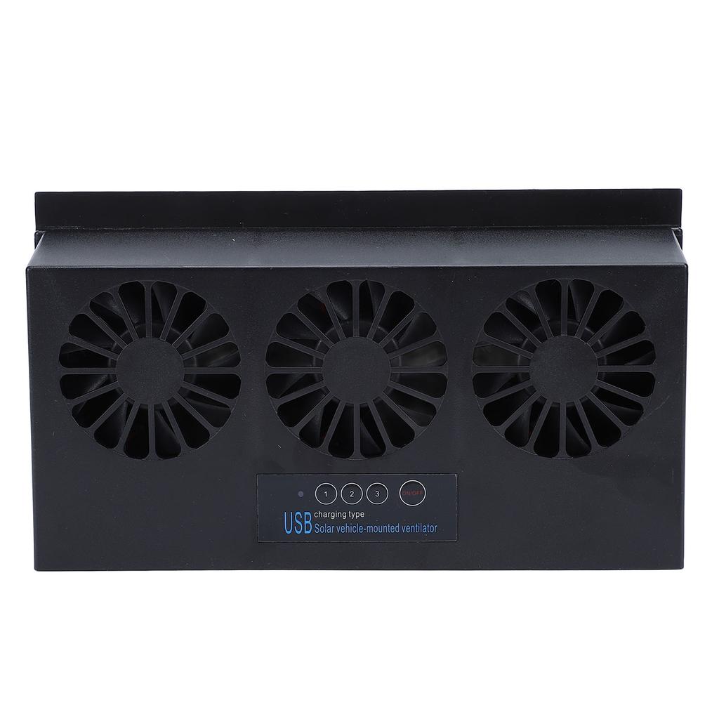 Solar Powered Car Exhaust Fan 3 Heads Odor Removal Multifunctional Air Purifier Cooling Fan for Home Automotive Office