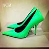 Fashion European And American Style Sexy Fashion Pointy High Heels For Women 2025 Fall Heel Network Red Green Single Shoes