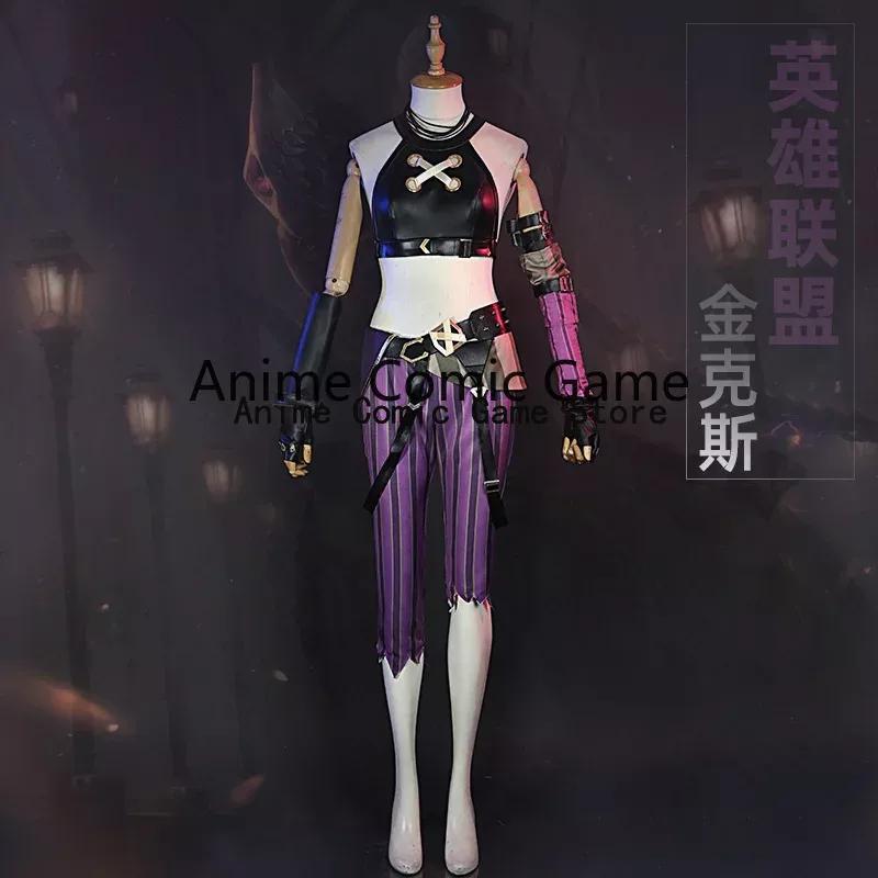 Anime Game LOL Arcane Cosplay Costume Crit Loli Jinx Cosplay Loose Cannon Cosplay Outfit Shoes Wig Sexy Women Carnival Costume