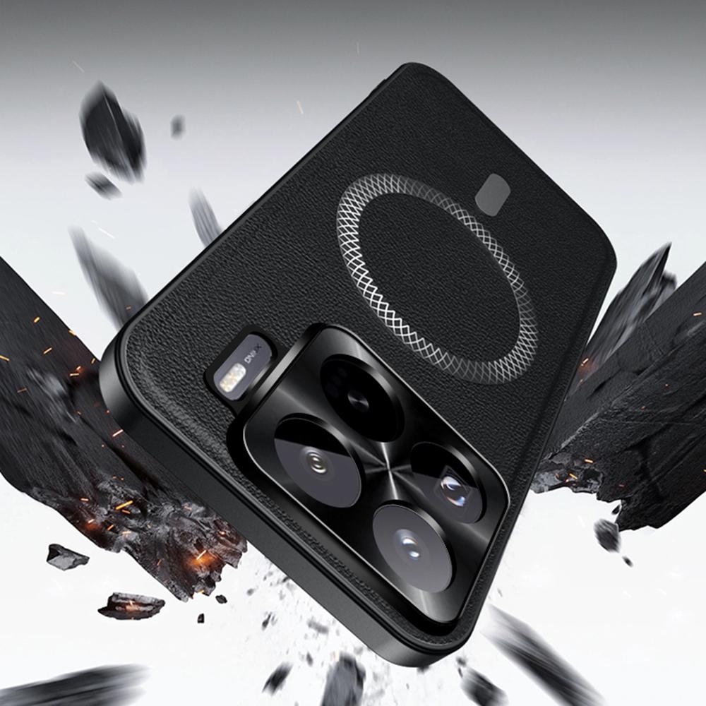 For Xiaomi 15S Pro Magnetic Case PU TPU PC Phone Back Cover with Metal Lens Frame