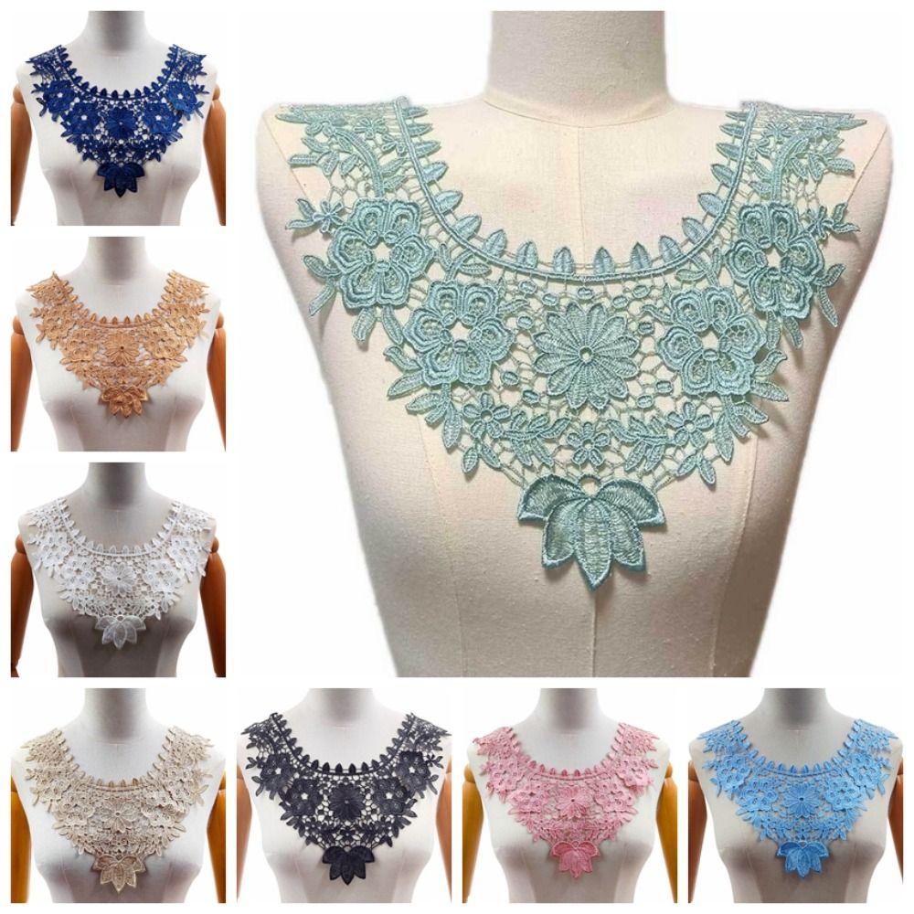 

5PCS Fashion Embroidered Collar Multicolor Hollow Out Lace Collar Fake Collar Special Occasions червоний