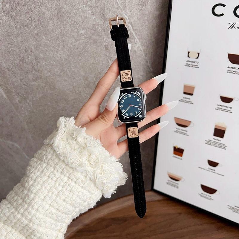 For Apple Watch Applewatchs10 Strap Bear Star Corduroy Iwatch98765Se Fine