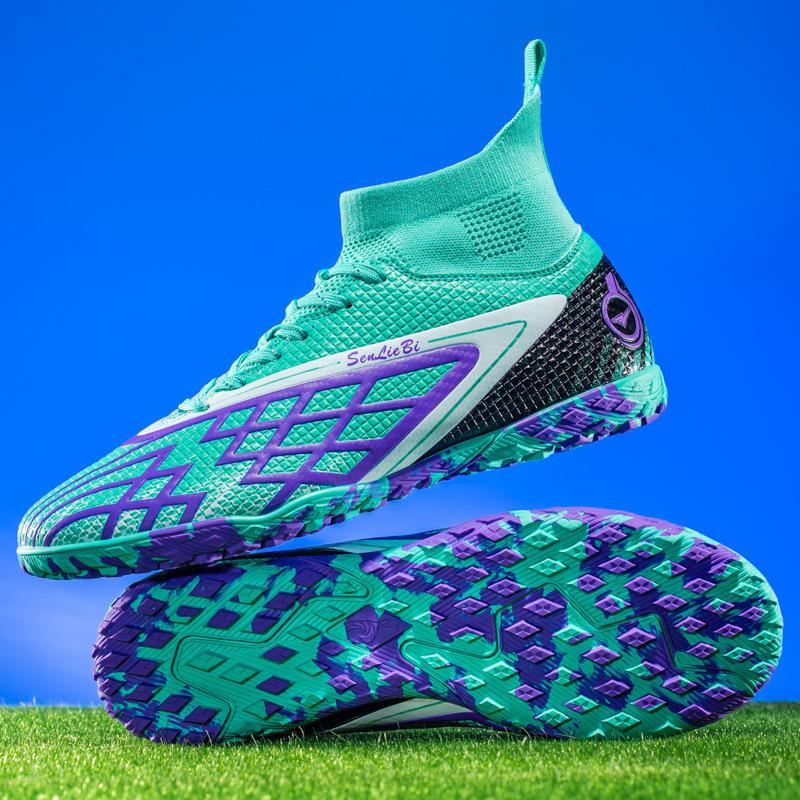 Foreign Trade Large Size High Top Football Shoes Boys and Girls Long Nails Broken Nails Competition Training Sports Shoes