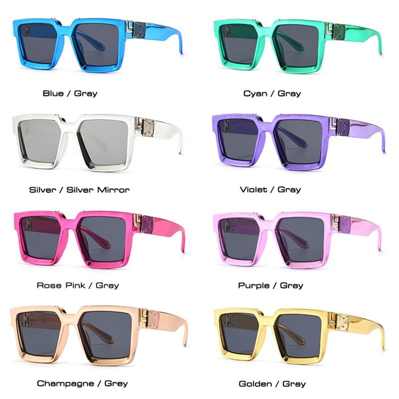 SHAUNA Ins Popular Fashion Square Colorful Sunglasses Women Retro Brand Designer Mirror Eyewear Shades UV400 Men Sun Glasses