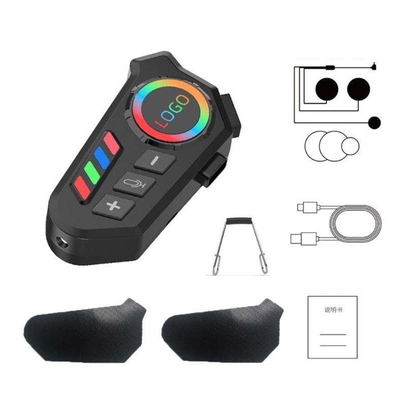 

X7JF Motorcycle Intercoms Headphones Hifis Sound Two Mic 2H Fast Charges IP6X Dustproof Ridings Communication System