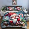 Christmas Gnome Print Bedding Set Duvet Cover 1 Duvet Cover 2 Pillowcases Adult and Children Bedding Set Luxury Holiday Gifts
