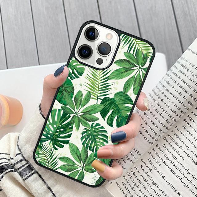 Tropical leaves Phone Case For iPhone 17 Air 16 pro max 15 14 plus 12 13 Soft Bumper Shell Cover coque