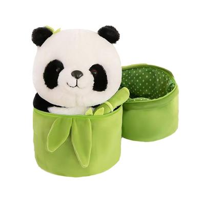 Plüschtier Panda mit Bambusrohr, Großes Stofftier, Panda hält Bambus, Geburtstagsgeschenk (Klein, 1 Stück)