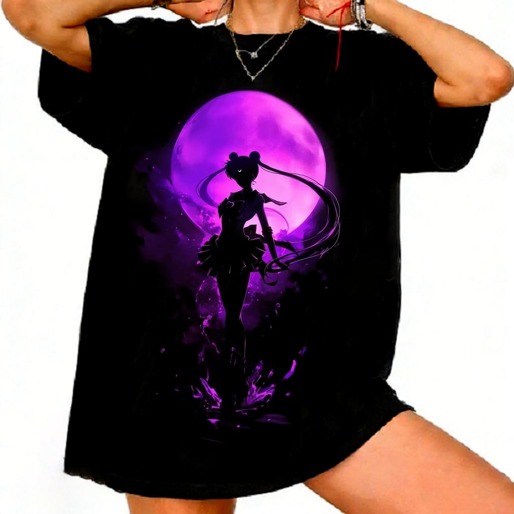 Sailor Moon Retro 90s Anime Graphic T Shirt Summer Cotton Unisex Women Tee Streetwear Casual Trend Short Sleeve Couple Hip Hop Top