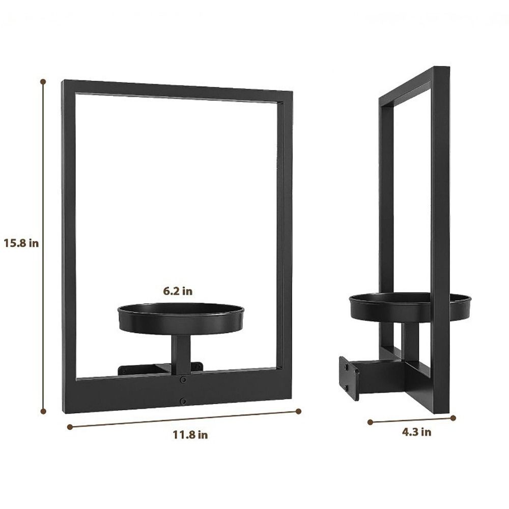 Black Picture Frame Wall Plant Holder Stylish Display Stands  Outdoor
