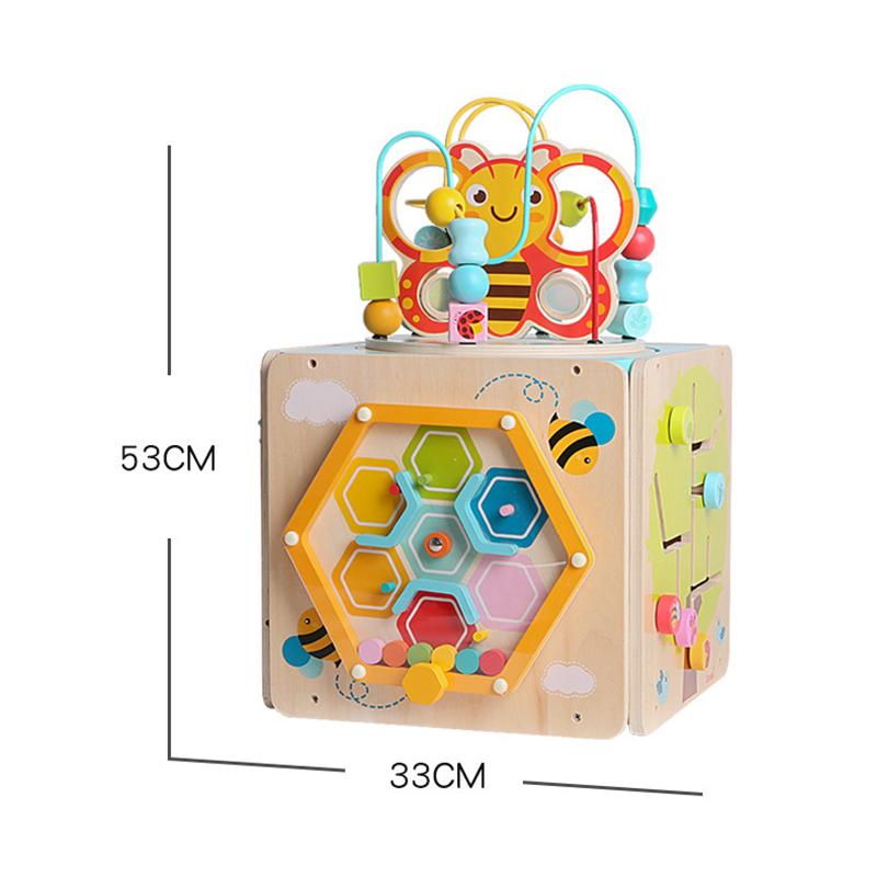 Children's Wooden Multifunctional Box Bead Maze and Shape Recognition Toy Set: Educational Toy for Early Childhood