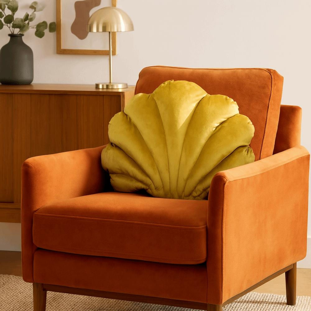 Unique Dutch Velvet Shell Cushion Skin-friendly Soft Sofa Waist Pillow Comfortable Breathable Car Cushion Living Room