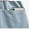 MODIQUE Damskie Spodenki Jeansowe Letnie Plus Size Luźne Podstawowe Elastyczny Sznurek Linia A Szerokie Nogawki Damskie Codzienne Głęboki Niebieski Krótkie Spodnie