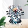 Acrylic 2D Flat Crystal Lily Rose Flower Table Decoration Suitable For Cafe Room Display Case Living Room Office Decor Gift