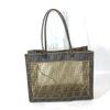 Fendi Torba Siatkowa Torba Plażowa Vintage Zucca Torba Tote z Puzderkiem Torba na Ramię Brązowa