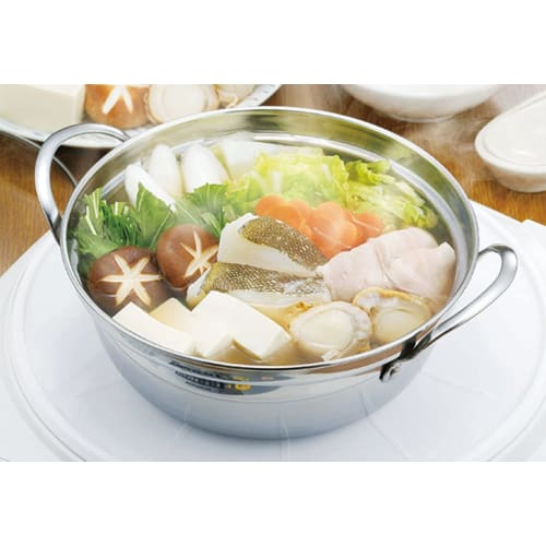 Kakusee Tabletop Small Pot, 18cm, for 1-2 People, Rust-Resistant Stainless Steel with Glass Lid, Small and Lightweight, Gas and Induction Compatible,