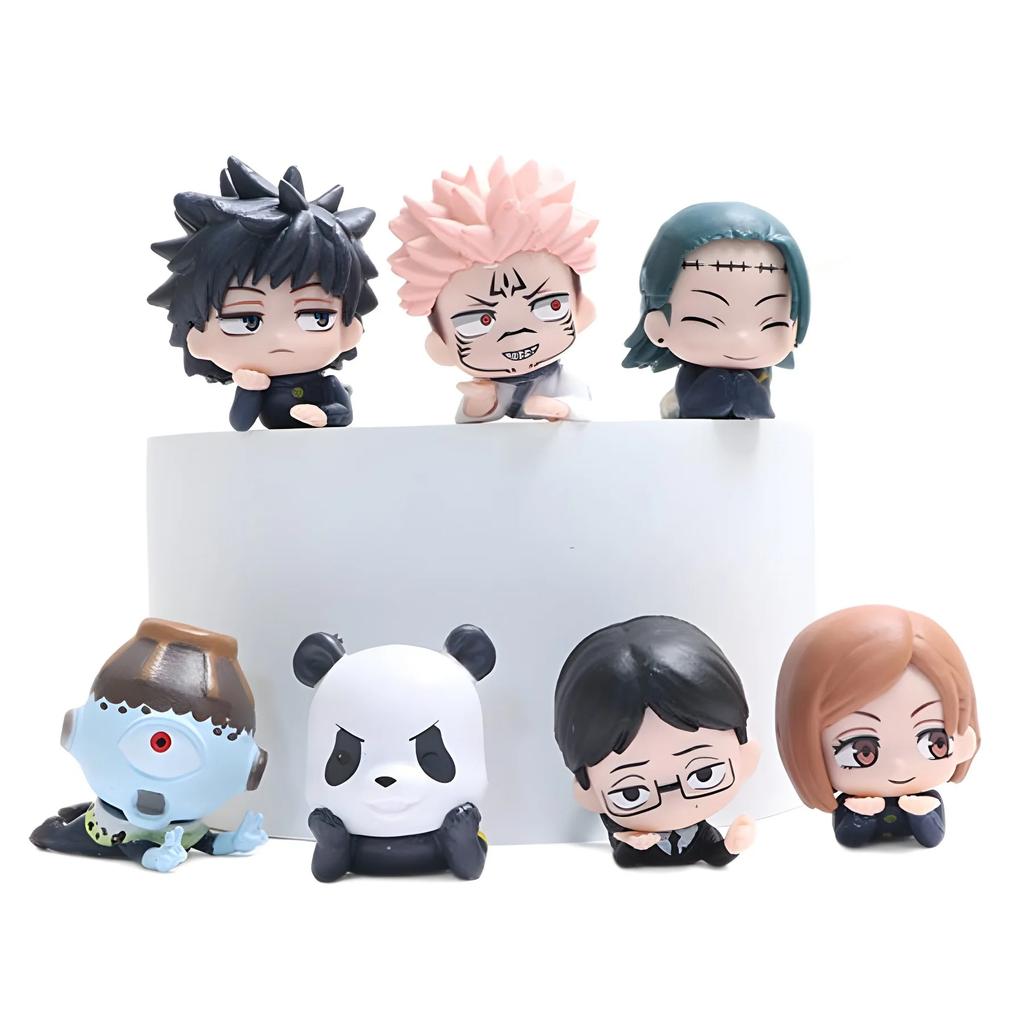 Anime Jujutsu Kaisen Figure Q Version Satoru Gojo Itadori Yuji Fushiguro Megumi Kugisaki Model Car Decora Ornament Gift Toy