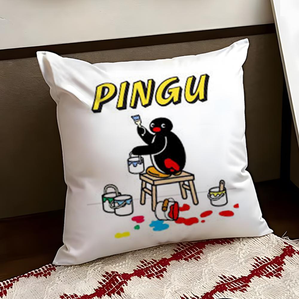 Cartoon Cute PPingu Cushion Cover Reversible Soft Durable Pillow Cover Home  Car MultiScene Use for Daily Comfort