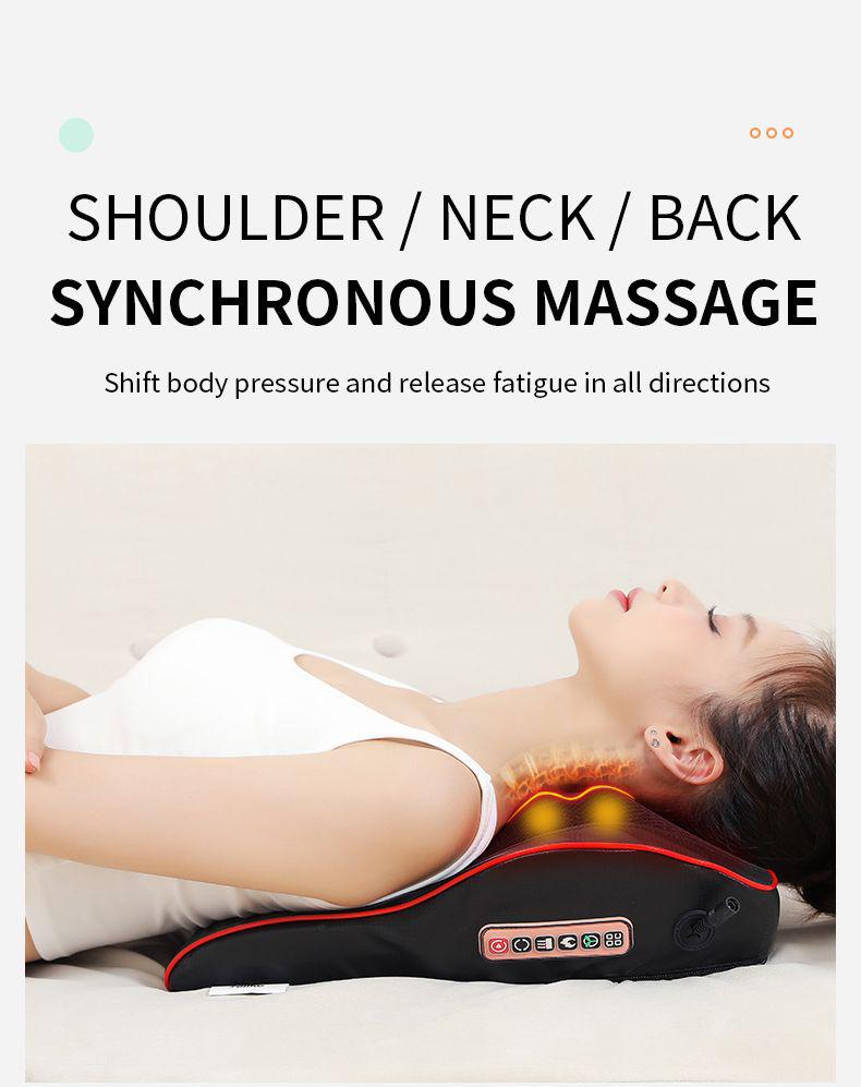 Dual-Use Electric Neck, Shoulder, and Back Massager Pillow for Home and Car