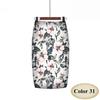 Fashion Summer Style Pencil Skirt Women High Waist Green Skirts Vintage Floral Print Midi Skirt